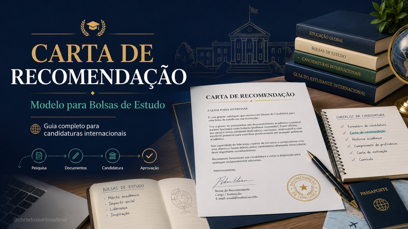 Modelo de Carta de Recomendação para Bolsas de Estudo Guia Completo 2026